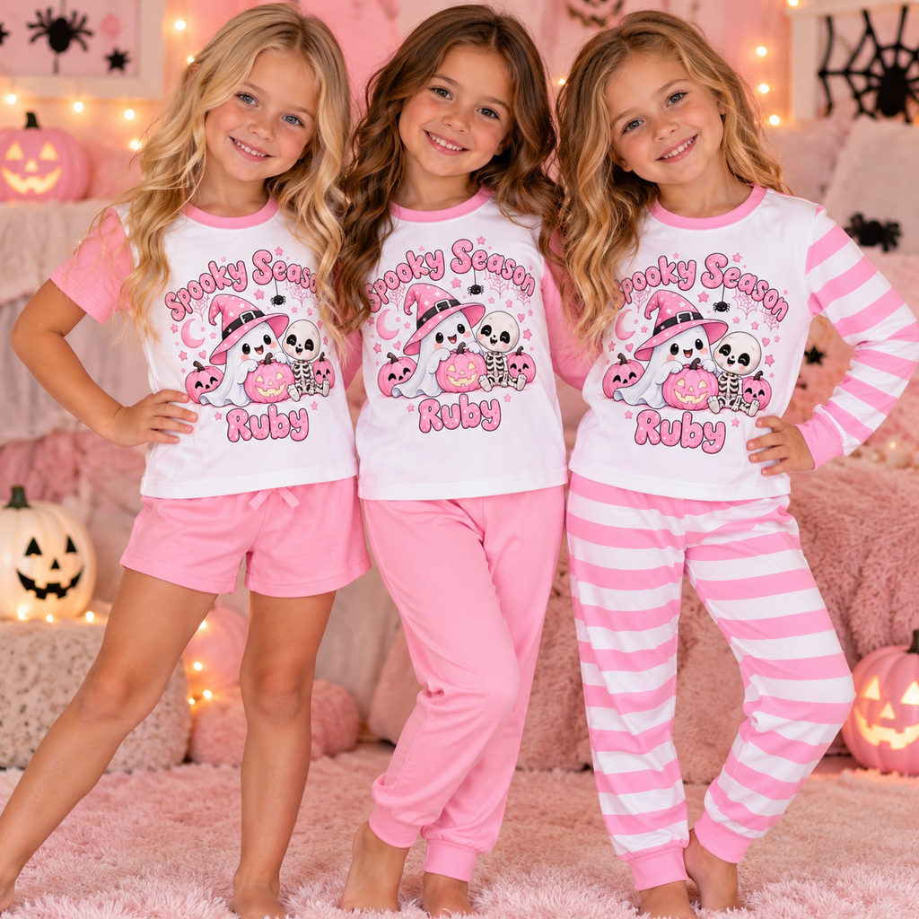 Personalised Girls Spooky Season Pyjamas | Halloween Pyjamas