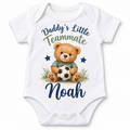 Personalised Daddy’s Little Teammate Baby Vest – Football – personalised example name Noah