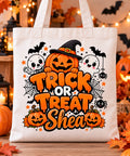 Personalised Halloween Trick or Treat tote bag