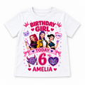 White personalised kpop birthday T-shirt with example name and age