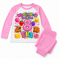 Long Pink personalised squishy birthday pyjamas, Ella age 8