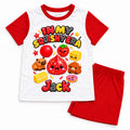 Personalised boys Squishy Era red shorts pyjamas – Jack example name