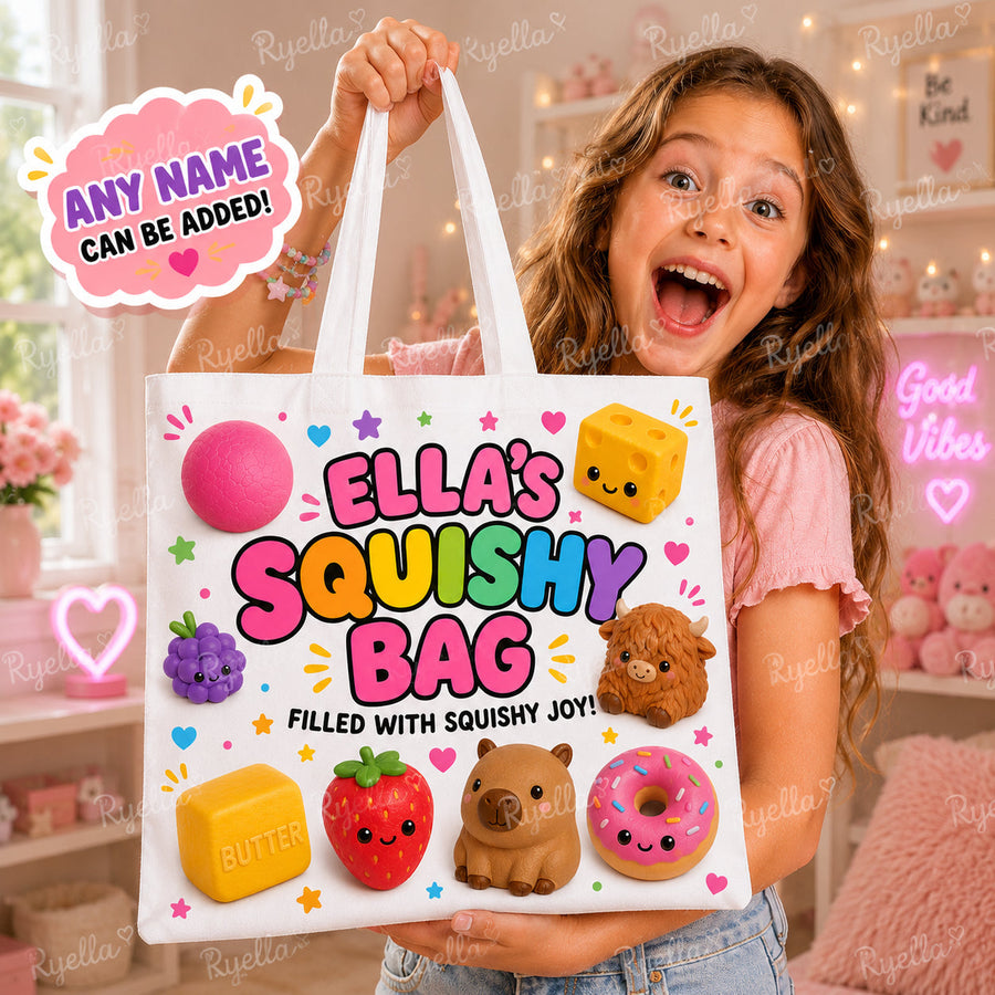 Personalised Squishy Tote Bag – Kids Squishy Storage Bag