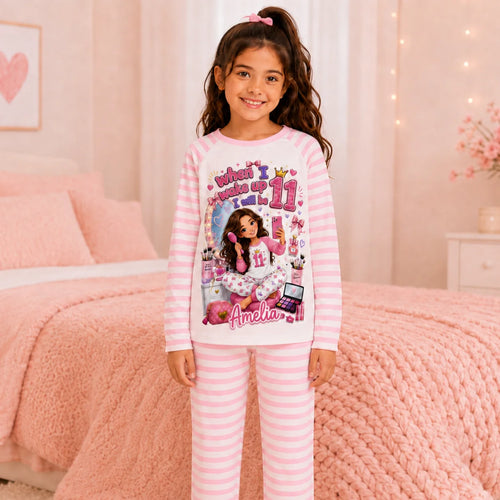 Closer view of When I Wake Up I Will Be 11 pyjama design